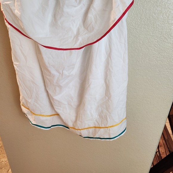 Lane Bryant White Ruffle off the Shoulder Rainbow Stripe Boho Blouse Top - Picture 4 of 5